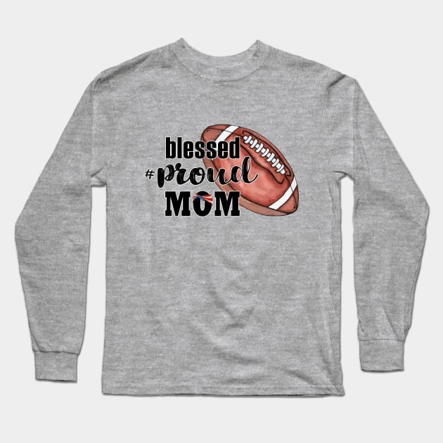 Football MOM Long Sleeve T-Shirt by Designs by Ira